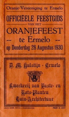 kaft Feestgids Oranjevereniging Ermelo 1930